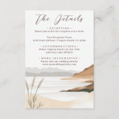 Coastal Chic Beach Waterverf Trouwdetails Informatiekaartje (Voorkant)