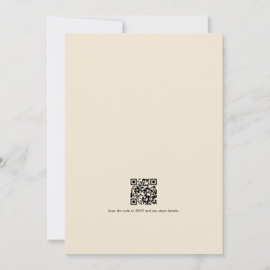 Coastal Chic Beach Wedding QR-code Kaart (Achterkant)