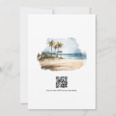 Coastal Chic Beach Wedding QR-code Kaart (Achterkant)