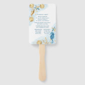 Coastal Chic | Blauw en goud in het kader van het Handwaaier (Achterkant)