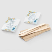 Coastal Chic | Blauw en goud in het kader van het Handwaaier (Niet-gemonteerd)