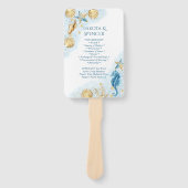 Coastal Chic | Blauw en goud in het kader van het Handwaaier (Voorkant)