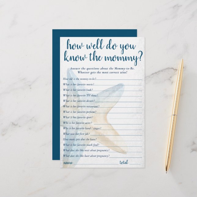 Coastal Chic | Blauwe Starfish die mammiespel kent (Voorkant / Achterkant in situ)