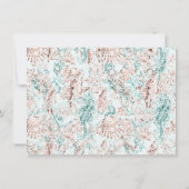 Coastal Chic | Blauwgroen en koraalrif Fotobruilof Bedankkaart (Achterkant)