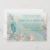 Coastal Chic | Blauwgroen groen- en koraalrif-huwe Kaart (Voorkant)