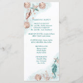 Coastal Chic | Blauwgroen koraalrif weddenschappen Programmakaart (Achterkant)