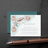 Coastal Chic | Blauwgroen ontvangst van groene en  Informatiekaartje