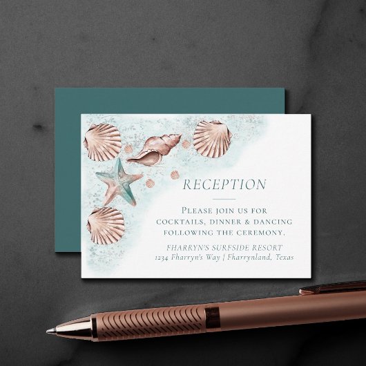 Coastal Chic | Blauwgroen ontvangst van groene en Informatiekaartje