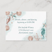 Coastal Chic | Blauwgroen ontvangst van groene en Informatiekaartje (Voorkant)