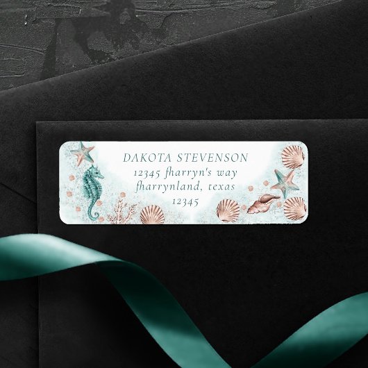 Coastal Chic | Blauwgroen partij voor groen en kor Etiket