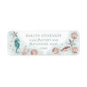 Coastal Chic | Blauwgroen partij voor groen en kor Etiket (Voorkant)