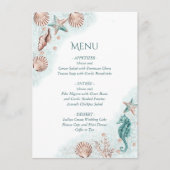 Coastal Chic | Blauwgroen partij voor groen en kor Menu (Voorkant)
