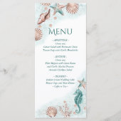 Coastal Chic | Blauwgroen partij voor groen en kor Menu (Voorkant)