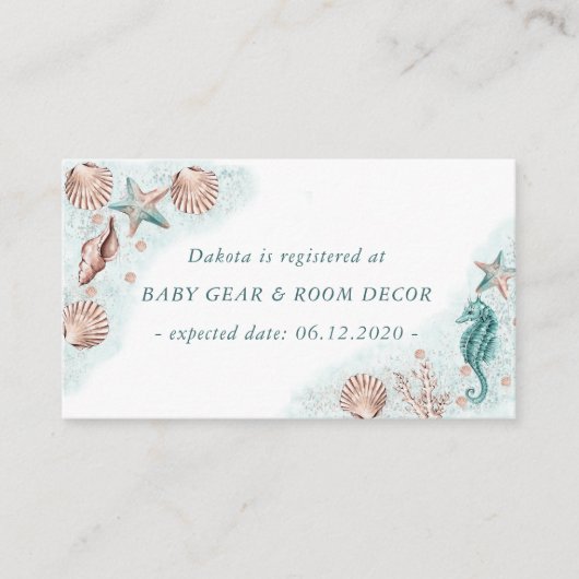 Coastal Chic | Blauwgroen Starfish Raad Foto-aanvr Informatiekaartje (Voorkant)