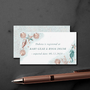 Coastal Chic Blauwgroen Starfish Raad Foto-aanvr Informatiekaartje