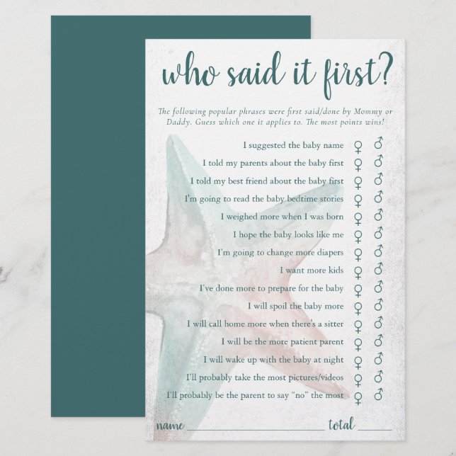 Coastal Chic | Blauwgroen Starvis die het eerste s (Voorkant / Achterkant)