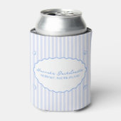 Coastal Chic Blue Bachelorette Seersucker Shell Blikjeskoeler (Blikje Voorkant)