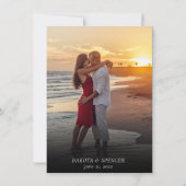 Coastal Chic | Blue Gold Coral Reef Photo Weddensc Aankondiging (Achterkant)