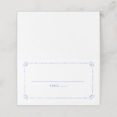 Coastal Chic Blue Minimalist Seashell Wedding Plaatskaartje (Buitenkant ongevouwen)
