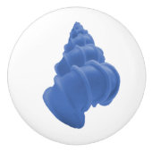 Coastal chic blue pastel wentletrap seashell keramische knop (Voorkant)