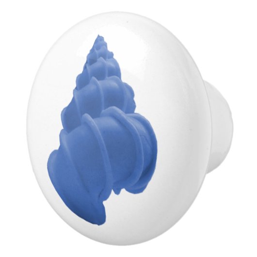 Coastal chic blue pastel wentletrap seashell keramische knop (Rechts)