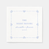 Coastal Chic Blue Personalized Rehearsal Dinner Servet (Voorkant)