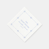 Coastal Chic Blue Personalized Rehearsal Dinner Servet (Hoek)