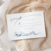 Coastal Chic Blue Seaside Wedding RSVP Kaartje