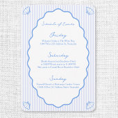 Coastal Chic Blue Wedding Schema van Evenementen Informatiekaartje