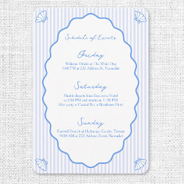 Coastal Chic Blue Wedding Schema van Evenementen Informatiekaartje