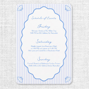 Coastal Chic Blue Wedding Schema van Evenementen Informatiekaartje