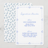 Coastal Chic Blue Wedding Signature Drinken Sign (Voorkant / Achterkant)