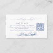 Coastal Chic Blue Wedding Website QR Code Informatiekaartje (Voorkant)