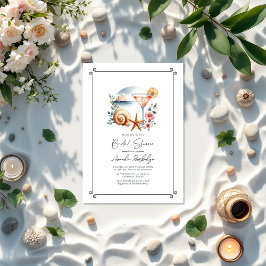 Coastal Chic Blush Pink Vrijgezellenfeest Kaart