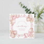Coastal chic blush roze parel Baby shower Kaart (Staand voorkant)