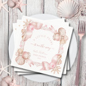 Coastal chic blush roze parel Baby shower Servet