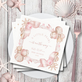 Coastal chic blush roze parel Baby shower Servet