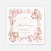 Coastal chic blush roze parel Baby shower Servet (Voorkant)