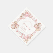 Coastal chic blush roze parel Baby shower Servet (Hoek)