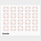 Coastal chic blush roze parel Baby shower Vierkante Sticker (Vel)