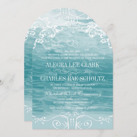 Coastal Chic Destination Beach Wedding Kaart (Voorkant / Achterkant)