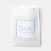 Coastal Chic Elegant Blauw Huwelijk Dank u Bedankzakje (Voorkant)