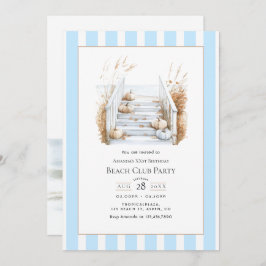 Coastal Chic Fall Beach Club Birthday Party Kaart