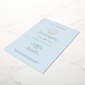 Coastal Chic Folie bruiloft Nodig Blauw Folie Uitnodiging (Gedraaid)