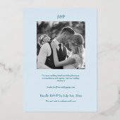 Coastal Chic Folie bruiloft Nodig Blauw Folie Uitnodiging (Achterkant)