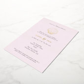 Coastal Chic Folie Wedding Nodig Blush Folie Uitnodiging (Gedraaid)
