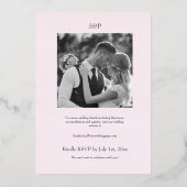 Coastal Chic Folie Wedding Nodig Blush Folie Uitnodiging (Achterkant)