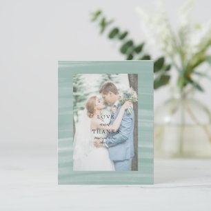 Coastal Chic gedempt groen elegante bruiloft Bedankkaart