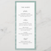 Coastal Chic gedempt groen elegante bruiloft Menu (Voorkant)