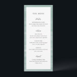 Coastal Chic gedempt groen elegante bruiloft Menu<br><div class="desc">Elegante huwelijksmenu's met een handgeschilderde abstracte kunstachtergrond,  ideaal voor een kust- of strandbruiloft.</div>
